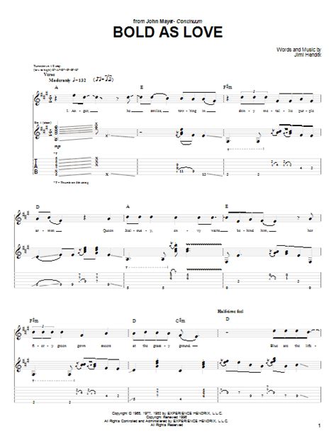 atabs bold|BOLD AS LOVE TAB (ver 3) by John Mayer @ Ultimate.